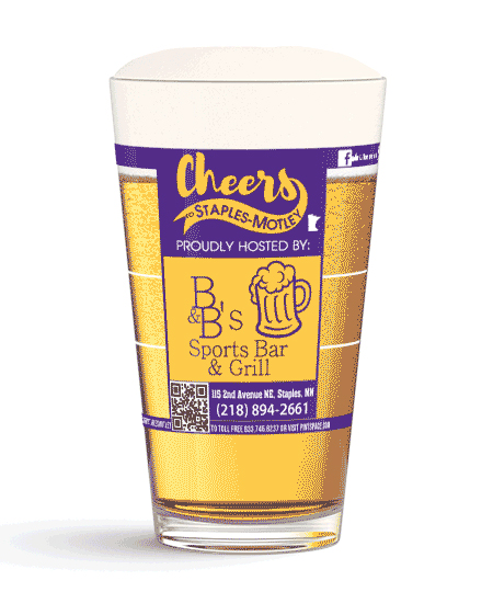 B&B's Sports Bar & Grill campaign glass